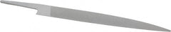 Grobet - 6" Standard Precision Swiss Pattern Knife File - Double Cut, 23/32" Width Diam x 5/32" Thick, With Tang - Exact Tooling