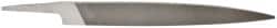 Grobet - 6" Standard Precision Swiss Pattern Knife File - Double Cut, 23/32" Width Diam x 5/32" Thick, With Tang - Exact Tooling