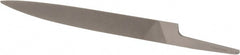 Grobet - 8" Standard Precision Swiss Pattern Knife File - Double Cut, 7/8" Width Diam x 13/64" Thick, With Tang - Exact Tooling
