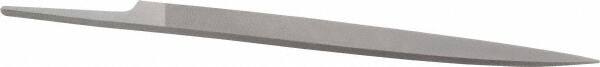 Grobet - 8" Standard Precision Swiss Pattern Knife File - Double Cut, 7/8" Width Diam x 13/64" Thick, With Tang - Exact Tooling
