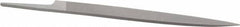 Grobet - 8" Standard Precision Swiss Pattern Knife File - Double Cut, 7/8" Width Diam x 13/64" Thick, With Tang - Exact Tooling