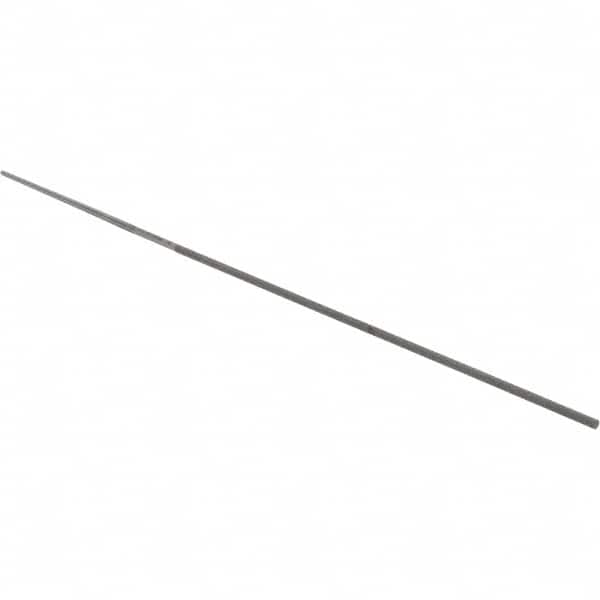 Grobet - 4" Standard Precision Swiss Pattern Round Parallel File - Double Cut, 1/16" Width Diam, With Tang - Exact Tooling