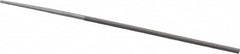 Grobet - 4" Standard Precision Swiss Pattern Round Parallel File - Double Cut, 1/8" Width Diam, With Tang - Exact Tooling