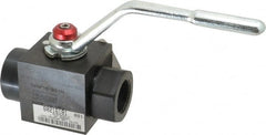 Parker - 1" Pipe, Carbon Steel Standard Ball Valve - Inline - Two Way Flow, FNPT x FNPT Ends, Lever Handle, 6,000 WOG - Exact Tooling
