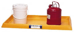 UltraTech - 16.5 Gallon Capacity, 54 Inch Long x 29-3/4 Inch Wide, Plastic Containment Tray without Grating - 3-1/2 Inch High, Yellow - Exact Tooling