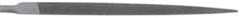 Grobet - 4" Standard Precision Swiss Pattern Three Square File - Double Cut, 9/32" Width Diam, With Tang - Exact Tooling