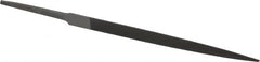 Grobet - 4" Standard Precision Swiss Pattern Three Square File - Double Cut, 9/32" Width Diam, With Tang - Exact Tooling