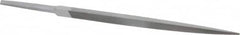 Grobet - 6" Standard Precision Swiss Pattern Three Square File - Double Cut, 3/8" Width Diam, With Tang - Exact Tooling