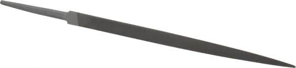 Grobet - 6" Standard Precision Swiss Pattern Three Square File - Double Cut, 3/8" Width Diam, With Tang - Exact Tooling
