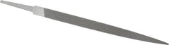 Grobet - 8" Standard Precision Swiss Pattern Three Square File - Double Cut, 1/2" Width Diam, With Tang - Exact Tooling