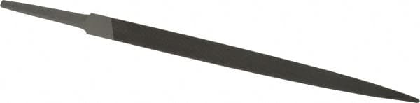 Grobet - 8" Standard Precision Swiss Pattern Three Square File - Double Cut, 1/2" Width Diam, With Tang - Exact Tooling