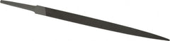 Grobet - 8" Standard Precision Swiss Pattern Three Square File - Double Cut, 1/2" Width Diam, With Tang - Exact Tooling