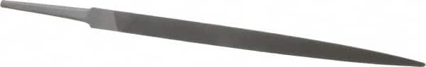 Grobet - 8" Standard Precision Swiss Pattern Three Square File - Double Cut, 1/2" Width Diam, With Tang - Exact Tooling