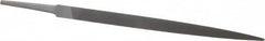 Grobet - 8" Standard Precision Swiss Pattern Three Square File - Double Cut, 1/2" Width Diam, With Tang - Exact Tooling