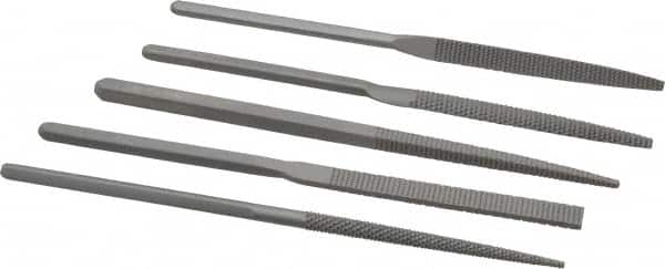 Grobet - 5 Piece Rasp Pattern File Set - 8" Long, Set Includes Half Round, Hand, Round, Square, Three Square - Exact Tooling