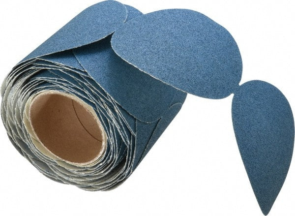 Norton - 5" Diam, 60 Grit Zirconia Alumina Adhesive PSA Disc - Coarse Grade, Blue, F Weighted Backing, Flexible - Exact Tooling