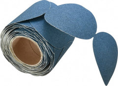 Norton - 5" Diam, 60 Grit Zirconia Alumina Adhesive PSA Disc - Coarse Grade, Blue, F Weighted Backing, Flexible - Exact Tooling