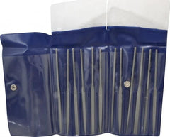 Grobet - 12 Piece Swiss Pattern File Set - 5-1/2" Long, 4 Coarseness, Set Includes Barrette, Crossing, Equalling, Half Round, Knife, Marking, Round, Round Edge Joint, Slitting, Square, Three Square, Warding - Exact Tooling