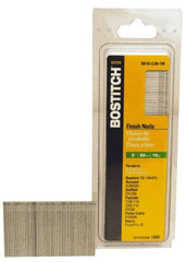 Stanley Bostitch - 16 Gauge 2" Long Finishing Nails for Power Nailers - Steel, Galvanized Finish, Straight Stick Collation, Chisel Point - Exact Tooling