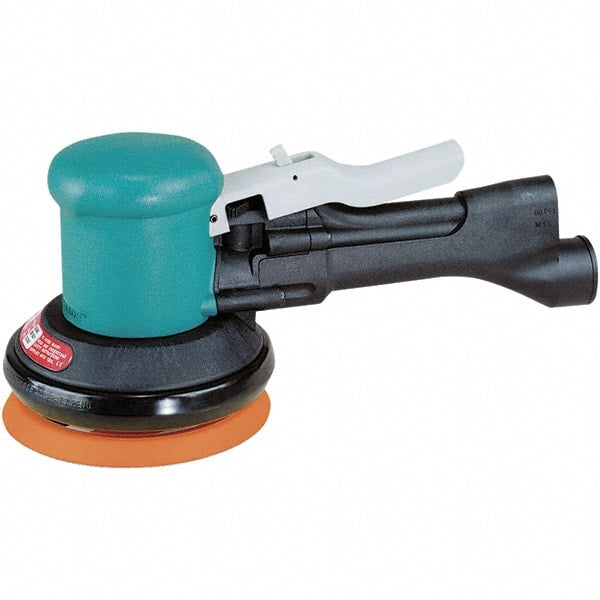 Dynabrade - 12,000 OPM, 23 CFM Air Consumption, Palm Air Orbital Sander - Round Pad, 1/4 NPT Inlet - Exact Tooling
