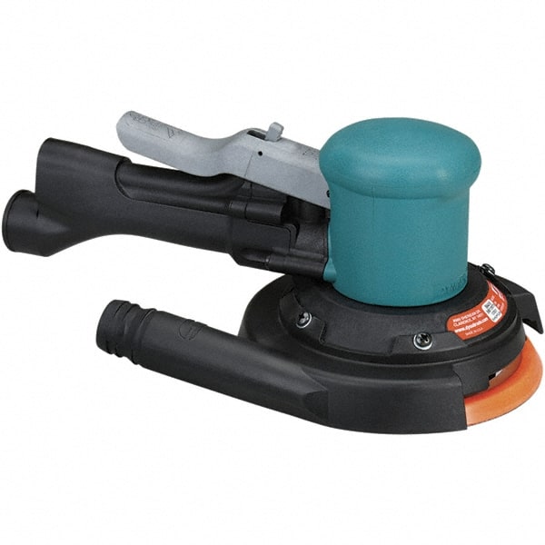 Dynabrade - 12,000 OPM, 23 CFM Air Consumption, Palm Air Orbital Sander - Round Pad, 1/4 NPT Inlet - Exact Tooling
