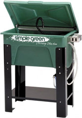 Simple Green - Free Standing Water-Based Parts Washer - 30 Gal Max Operating Capacity, Plastic Tank, 39" High x 35" Long x 24" Wide, 110 Input Volts - Exact Tooling