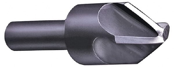 Hertel - 1/2" Head Diam, 3/8" Shank Diam, 4 Flute 60° High Speed Steel Countersink - Exact Tooling