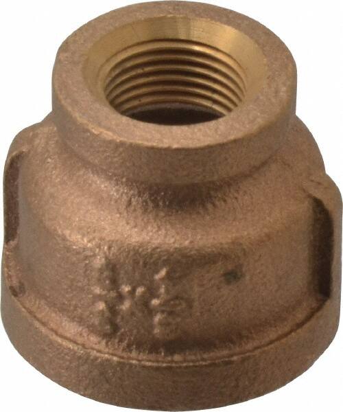 Merit Brass - Class 125, 3/4 x 3/8" Internal Pipe, Brass Reducing Coupling - FBSPT x FBSPT - Exact Tooling
