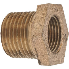 Merit Brass - Class 125, 1/2 x 3/8" Internal Pipe, Brass Hex Bushing - MBSPT x FBSPT - Exact Tooling