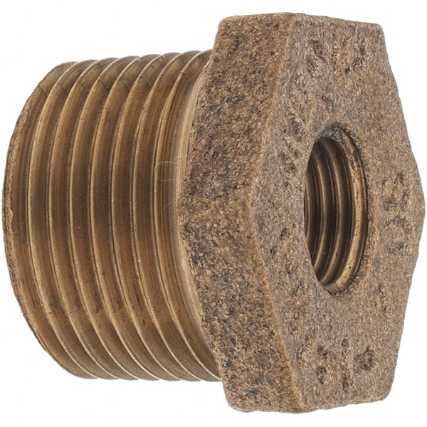 Merit Brass - Class 125, 3/4 x 1/4" Internal Pipe, Brass Hex Bushing - MBSPT x FBSPT - Exact Tooling