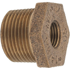 Merit Brass - Class 125, 3/4 x 1/4" Internal Pipe, Brass Hex Bushing - MBSPT x FBSPT - Exact Tooling