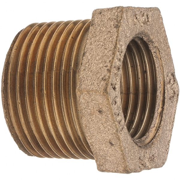 Merit Brass - Class 125, 3/4 x 1/2" Internal Pipe, Brass Hex Bushing - MBSPT x FBSPT - Exact Tooling