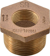 Merit Brass - Class 125, 1-1/4 x 3/4" Internal Pipe, Brass Hex Bushing - MBSPT x FBSPT - Exact Tooling
