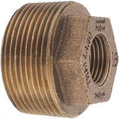 Merit Brass - Class 125, 1-1/2 x 1/2" Internal Pipe, Brass Hex Bushing - MBSPT x FBSPT - Exact Tooling
