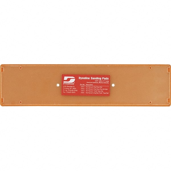 Dynabrade - 11 x 2-3/4" Rectangular Hook Face Backing Pad - File Board Sander Compatible, Screw Attachment, Nonvacuum Pad, 3/8" Thick, Medium Density, Short Nap - Exact Tooling