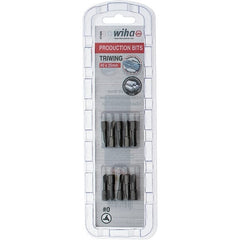 Wiha - 1/4" Drive, #0 Tri-Wing Screwdriver Bit - 1" OAL - Exact Tooling