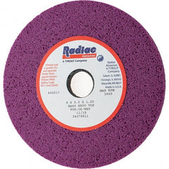 Radiac Abrasives - 8" Diam x 1-1/4" Hole x 1/2" Thick, H Hardness, 46 Grit Surface Grinding Wheel - Aluminum Oxide, Type 1, Coarse Grade, 3,600 Max RPM, Vitrified Bond, No Recess - Exact Tooling