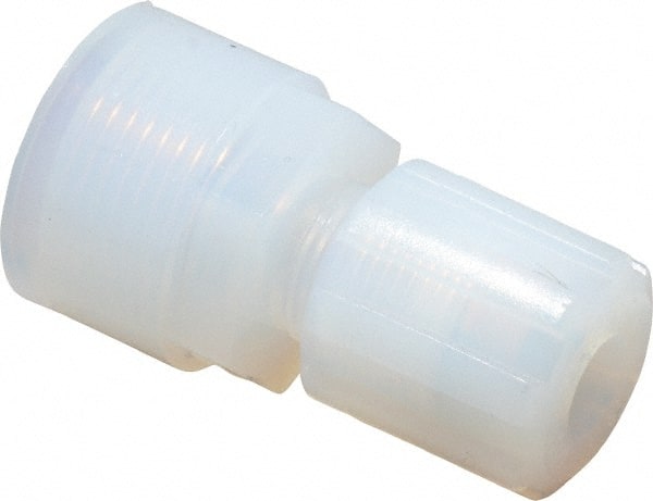 Parker - 3/8" Tube OD, PFA PTFE Plastic Compression Tube Female Straight Adapter - 1/2 NPT Pipe, 300°F Max, Plastic Grip - Exact Tooling