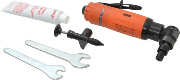 Dotco - 1/4" Collet, Angle Handle, Air Angle Die Grinder - 18,000 RPM, Rear Exhaust, 30 CFM, 0.6 hp, 90 psi, 1/4" Inlet - Exact Tooling