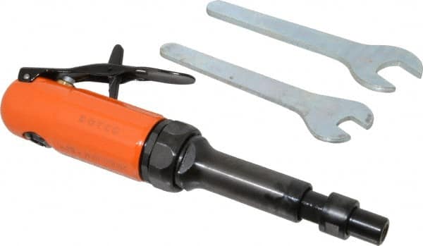 Dotco - 1/4" Collet, Straight Handle, Air Extended Length Die Grinder - 28,000 RPM, Front Exhaust, 16 CFM, 0.3 hp - Exact Tooling