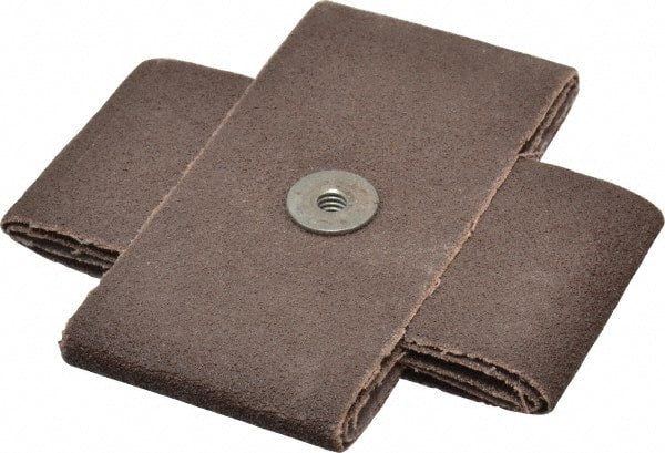 Made in USA - 60 Grit, Medium Grade, Aluminum Oxide Cross Pad - 4" Long x 2" Wide x 2" Thick, Cloth Backed, X Backing Weight, 10 Ply, 12,000 Max RPM - Exact Tooling