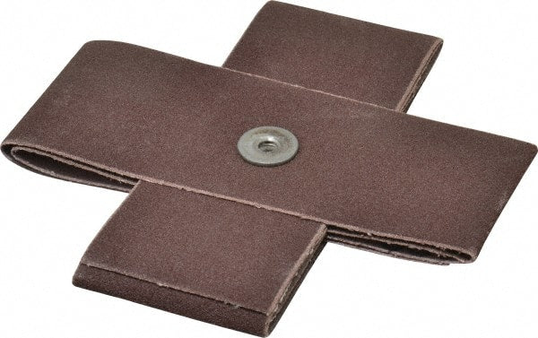 Made in USA - 120 Grit, Fine Grade, Aluminum Oxide Cross Pad - 5" Long x 2" Wide x 2" Thick, Cloth Backed, X Backing Weight, 8 Ply, 7,500 Max RPM - Exact Tooling