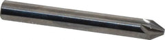 Made in USA - 1/4" Head Diam, 1/4" Shank Diam, 6 Flute 60° Solid Carbide Countersink - Bright Finish, 2" OAL, 0.078" Nose Diam, Single End, Straight Shank, Right Hand Cut - Exact Tooling