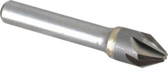 Made in USA - 1/2" Head Diam, 3/8" Shank Diam, 6 Flute 60° Solid Carbide Countersink - Exact Tooling