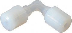 Parker - 1/4" Tube OD, PFA PTFE Plastic Compression Tube Union Elbow - 325°F Max, Plastic Grip - Exact Tooling