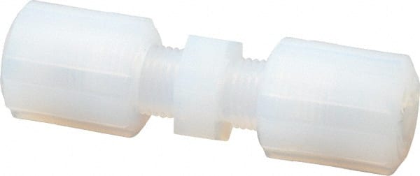 Parker - 1/4" Tube OD, PFA PTFE Plastic Compression Tube Union - 325°F Max, Plastic Grip - Exact Tooling