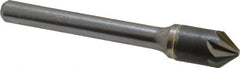 Made in USA - 3/8" Head Diam, 1/4" Shank Diam, 6 Flute 82° Solid Carbide Countersink - Exact Tooling