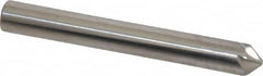 Made in USA - 1/4" Head Diam, 1/4" Shank Diam, 6 Flute 90° Solid Carbide Countersink - Bright Finish, 2" OAL, 0.046" Nose Diam, Single End, Straight Shank, Right Hand Cut - Exact Tooling