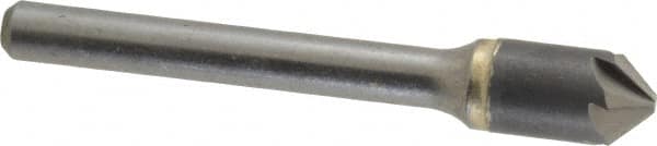 Made in USA - 3/8" Head Diam, 1/4" Shank Diam, 6 Flute 90° Solid Carbide Countersink - Exact Tooling