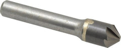 Made in USA - 1/2" Head Diam, 3/8" Shank Diam, 6 Flute 90° Solid Carbide Countersink - Exact Tooling